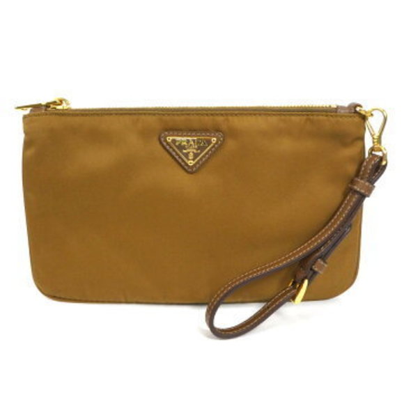 Prada pouch nylon leather brown - Picture 1 of 5